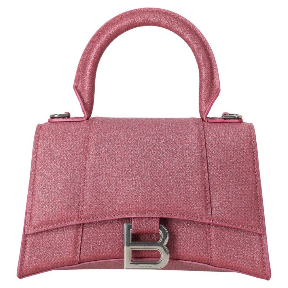 Balenciaga Hourglass XS Top Handle Bag in Pink Glitter